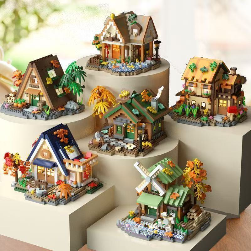 Kids Education Login - 6 Set Model Bangunan Mini Kabin
