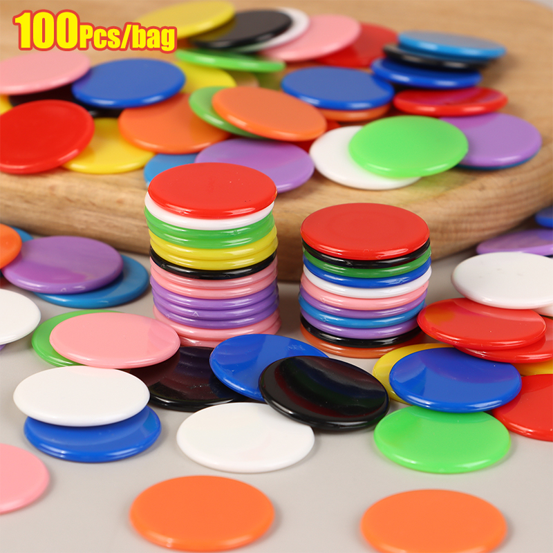 Math Manipulative Set - 100Pcs Set Chip Penghitung 25MM, Cakram