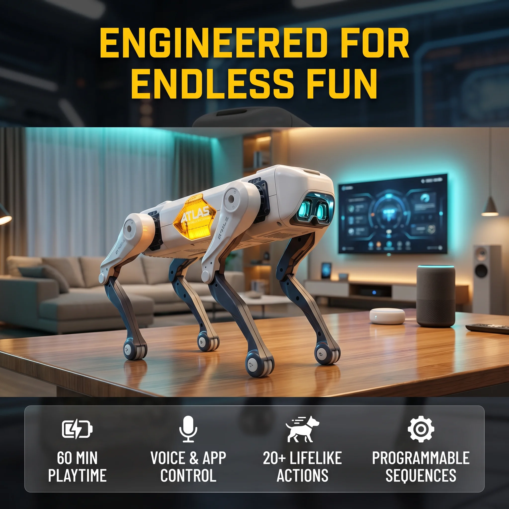 Kids Education Toy - Robot Anjing Pintar AI, Kontrol Suara