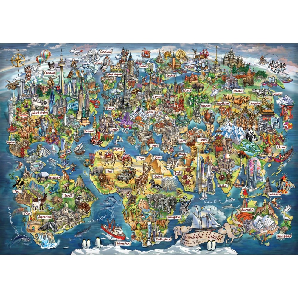 500/1000/1200/2000Pcs Puzzle J - Puzzle Map World ulasan dan harga
