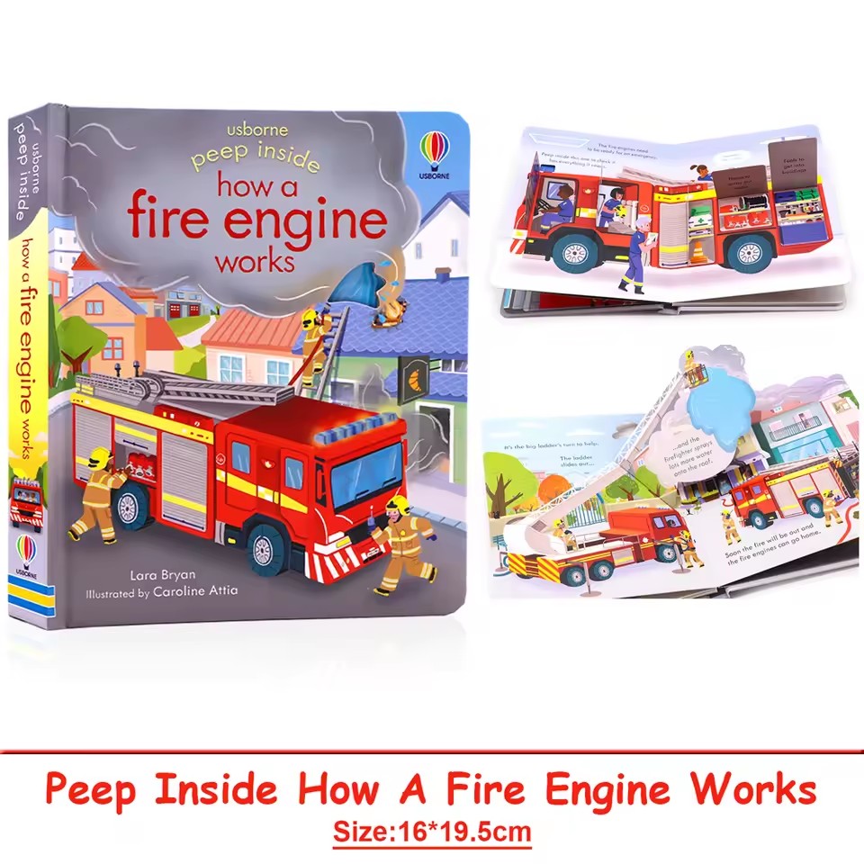 Usborne Peep Inside How A Fire - Kids Education In Us ulasan dan harga