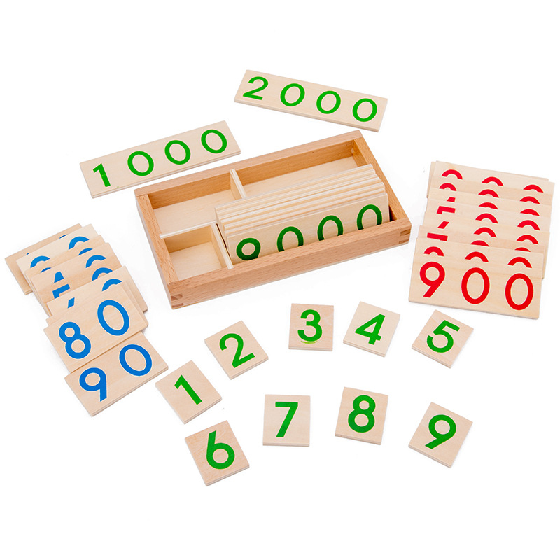 Kartu Nomor kayu 1-9000 montes - Math Manipulative Set ulasan dan harga