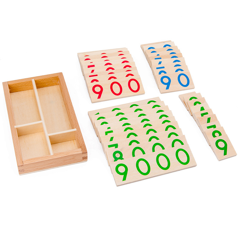 Kartu Nomor kayu 1-9000 montes - Math Manipulative Set ulasan dan harga
