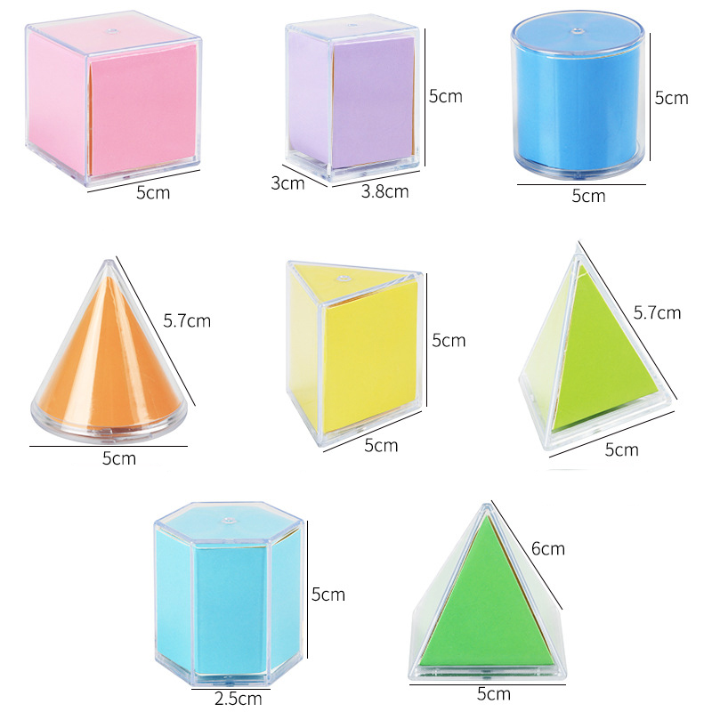 8 Buah Benda Geometri 3D Trans - Math Manipulative Set ulasan dan harga