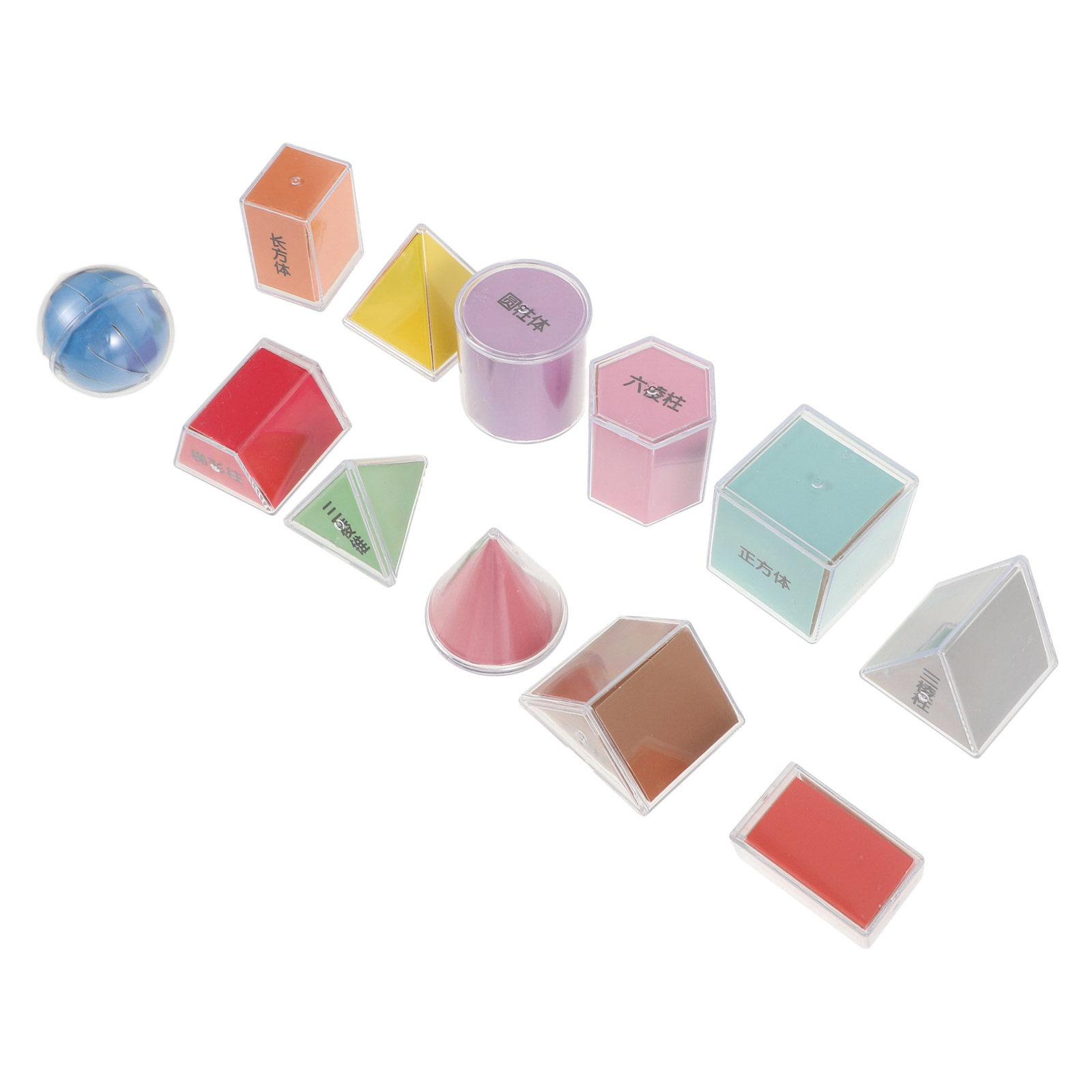 8Pcs Set Benda Geometris Berwa - Math Manipulative Set ulasan dan harga