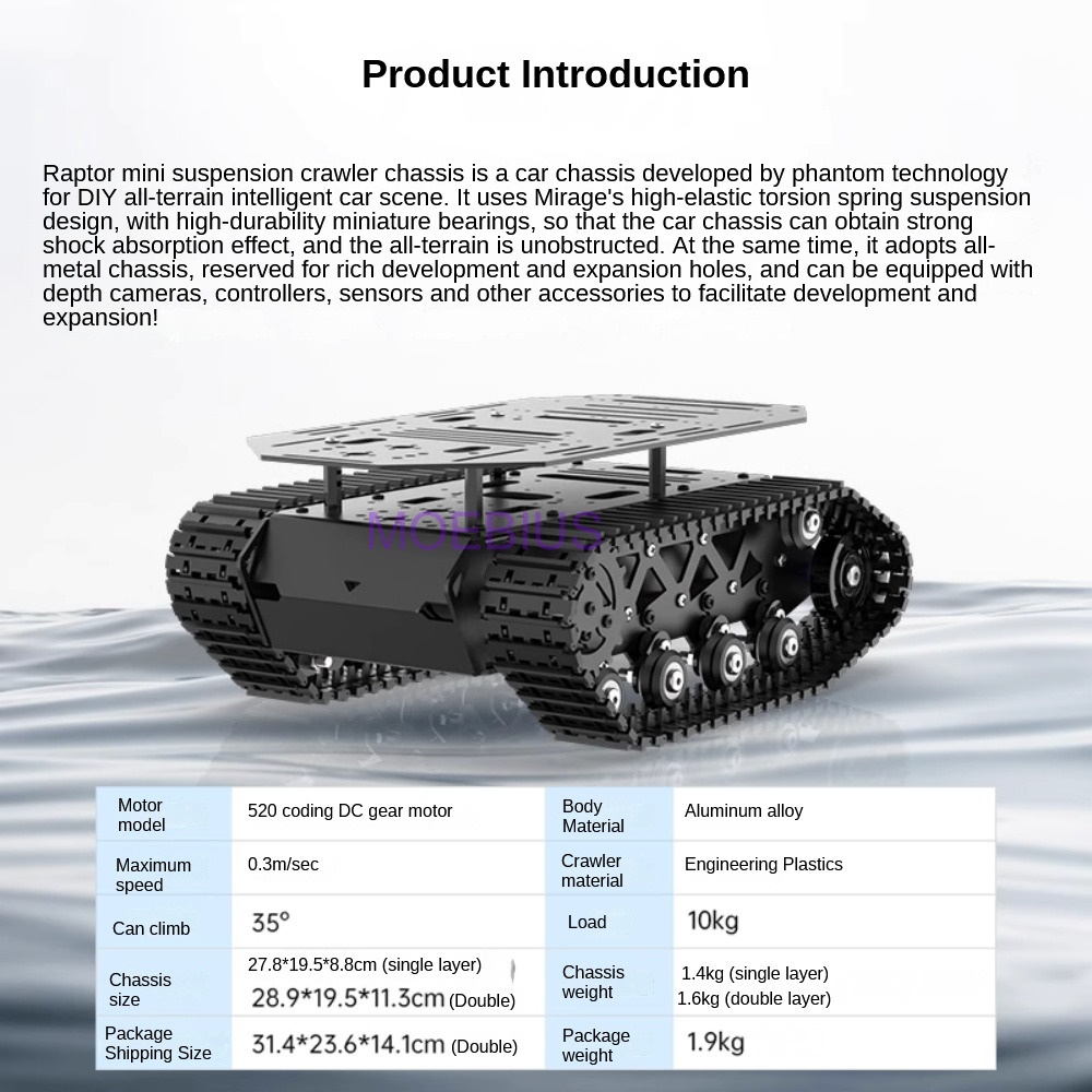 Sasis tangki peredam kejut log - Coding Robot Toy ulasan dan harga
